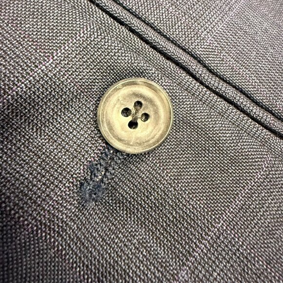 J. Hilburn Dress Pants Wool Trousers Windowpane Blue Portugal 40x30 - Picture 9 of 9